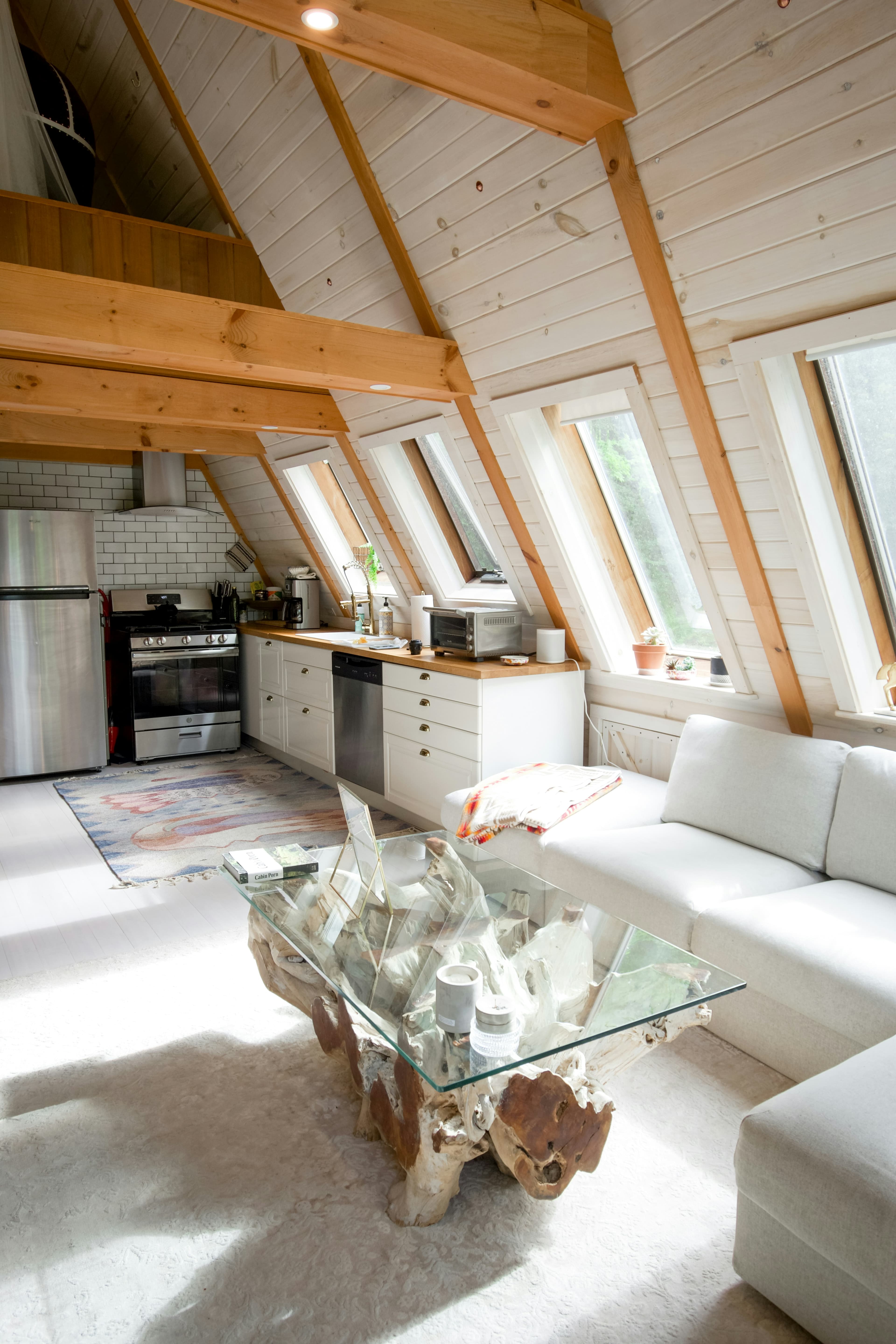 Vaulted loft conversion with kitchen and living space